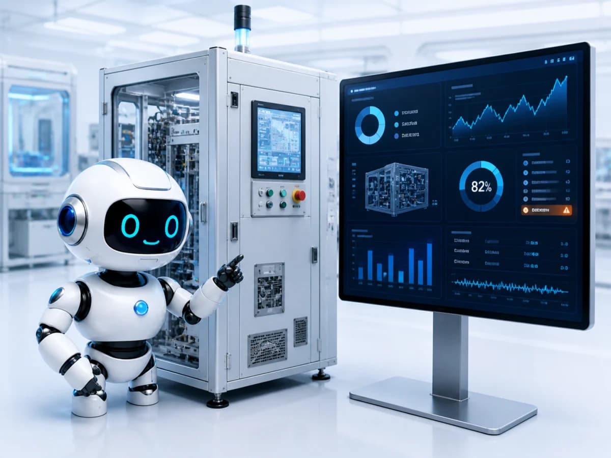 AIロボット、産業用設備と異常分析ダッシュボード