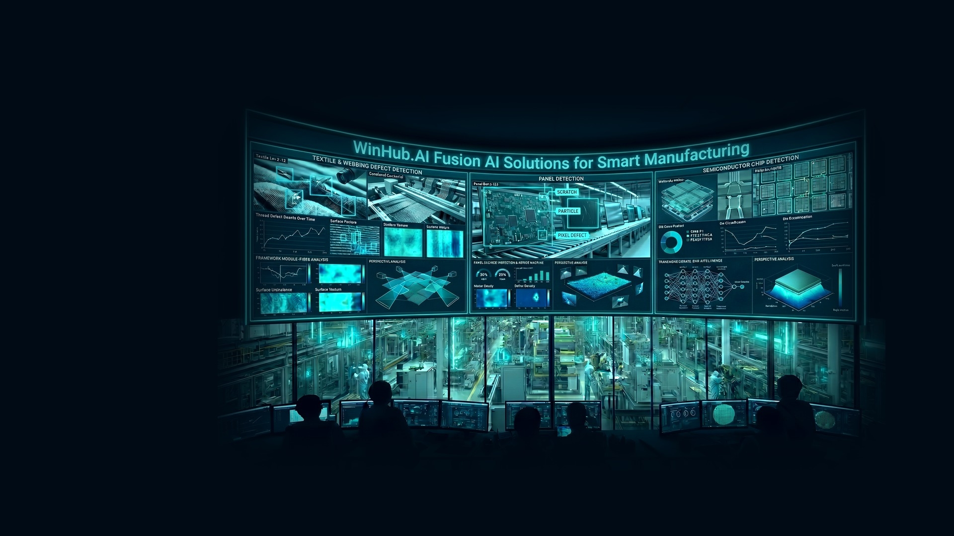 The four engines of the AIWin WinHub.AI platform — machine vision, data analytics, edge inference and generative AI